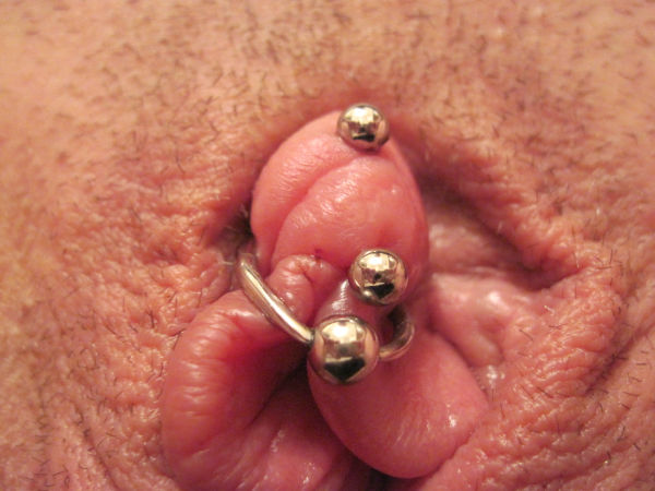 Swollen Hood: VCH and Triangle piercing (with teardrop ring)