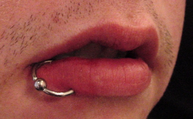 Side lip piercing deals ring