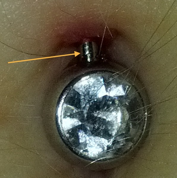 Tool Mark on Navel Barbell