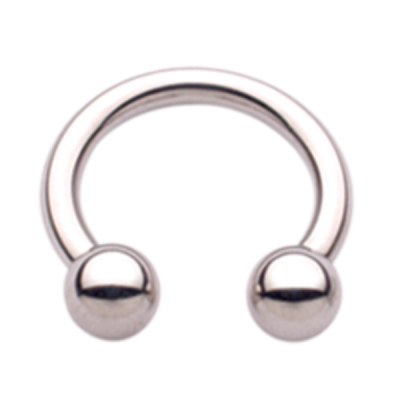 A circular barbell (ring with two balls and a gap in between them) is a suitable jewelry style for scrotum piercings
