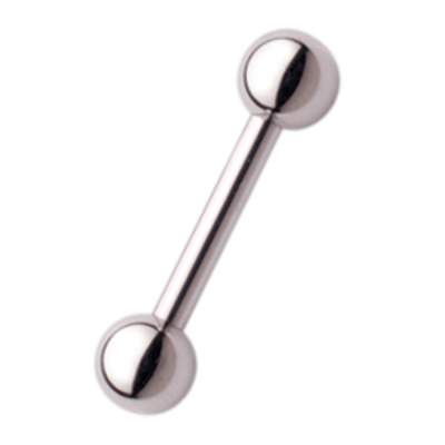A straight barbell is the initial jewelry of choice for frenum piercings on circumcised men