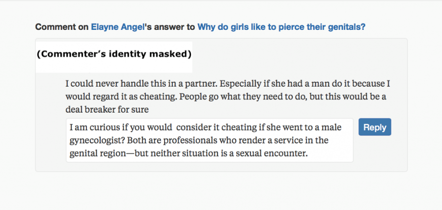 Comment viewing getting a genital piercing as cheating Thumbnail